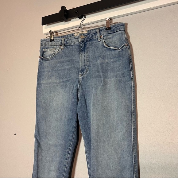 Free People Girlfriend Straight Leg Jeans Ankle Cropped Women's Size 30L 30 Long - Picture 3 of 14